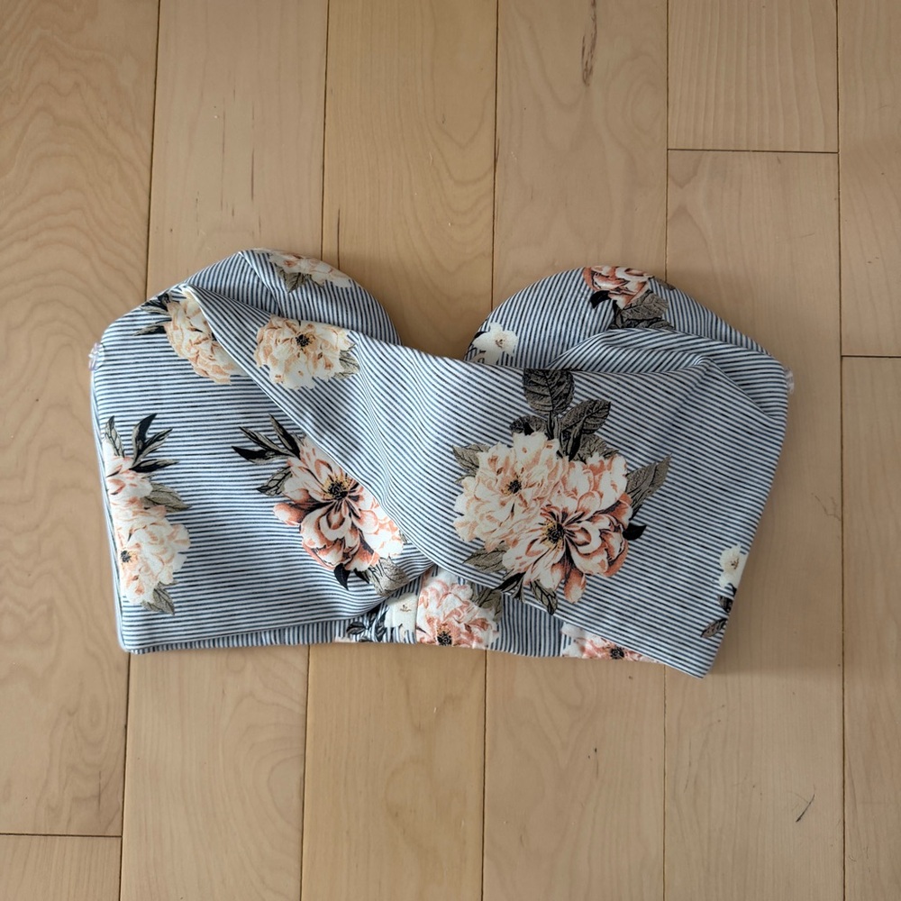 Floral Strapless Crop Top Bandeau